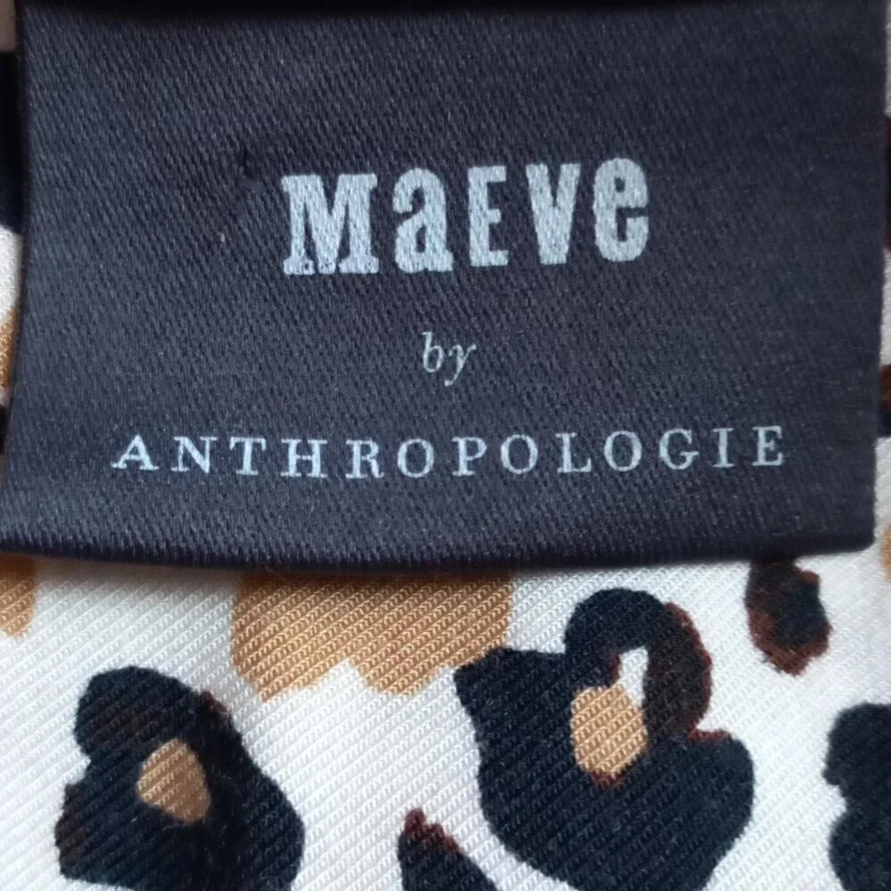 MAEVE Anthropologie Katia leopard print buttondown blouse with ruffles size 12 - Picture 3 of 15